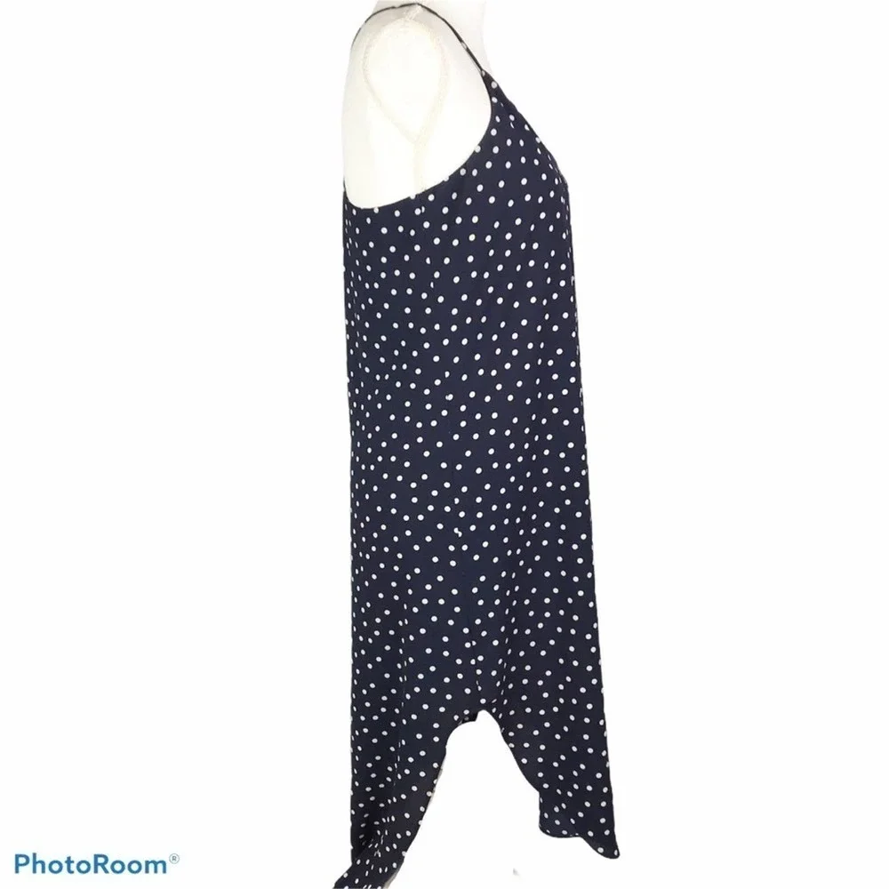 Aqua polka dot racerback midi dress navy blue - Picture 2 of 7